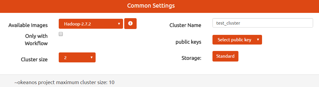 userguide orka_cluster_common_settings